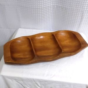 VTG Monkeypod Wood Serving Tray Bowl MCM